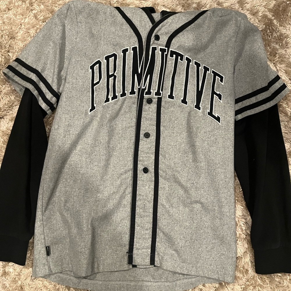 Primitive baseball button up